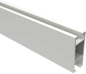 Interdeco Innenlaufprofil Weiß 14x35 mm (eckig) aus Aluminium für Innenlauf-Gardinenstangen Smartline, 220 cm