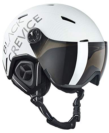 Black Crevice Skihelm Vail mit Visier, matt weiß Carbon/schwarz, M (55-58 cm)…