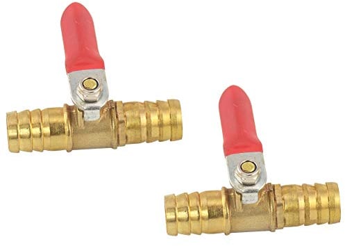 2 Stück 1/2 Zoll ID Schlauch Messing Barb x Barb Kugelhahn Abschalter für Garten Wasserschlauch Öl Luft Gas Kraftstoffleitung Rohrarmaturen
