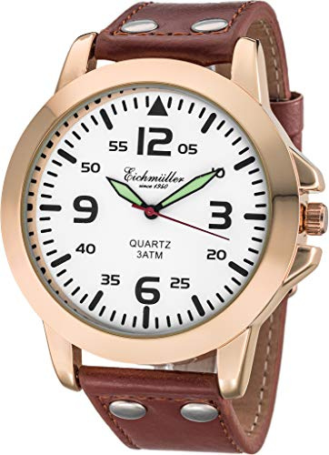 Eichmüller Herrenuhr mit Lederband 45 mm