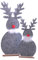 Dio 2er Set großes Filz Rentier grau mit roter Nase 31-43 cm Weihnachten Aufsteller