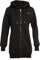 Winshape Damen Lange, kuschelige Hoodie-Jacke J006 mit 2-Wege-Zipper Kapuzenpullover, Schwarz, J006-SCHWARZ-XL