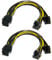 YieJoya (PSU to GPU) PSU 8 Pin to 8 Pin PCIe Adapter Power Cables, 2 Pack 8 Pin to Dual PCIe 8 Pin (6+2) Graphics Card PCI Express 18AWG Y Power Splitter Cable for GPU Mining