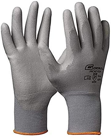 Gebol Micro Flex, Arbeitshandschuhe für nötiges Feingefühl, Schutzhandschuhe für Herren, Größe XXL (Gr 11), Grau, 1 Paar