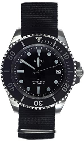 MWC 1982 Pattern Automatik Schwarz Datum Stoff Diver Herren Uhr