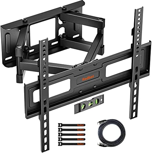 Redbat TV Wall Mount for 23-60 Inch LED LCD Flat & Curved TVs, Swivels Tilts & Rotates, Extendable and Retractable TV Wall Bracket Holds up to 45kg, Max VESA 400x400mm