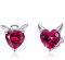 Qings Herz Ohrringe Sterling Silber 925 Rotes Herz Engel Teufelsflügel Halloween Schmuck Geschenk für Frauen Mädchen