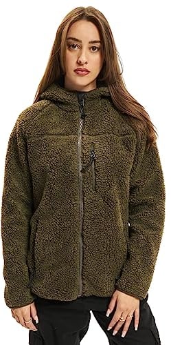 Brandit Women Teddyfleece Jacket Hoode, Donna, olive, L