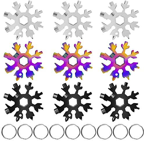 Schneeflocken-Multifunktionswerkzeug, Edelstahl-Multitool-Kartenkombination, kompakt, tragbar, Outdoor-Produkte