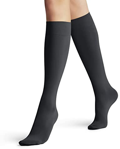 Plain Shiny Resistant Comfort Wide Tops For A Soft Grip On The Leg Fine Soft Yarn 1 Pair