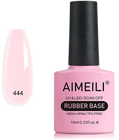 AIMEILI Rubber Base Gel Soak Off UV LED Rubber Base Coat Nägel Unterlack Gel Nagellack Maniküre 10ml (444)
