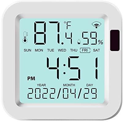 ZYWUOY Smart Thermometer Hygrometer, Wifi Tuya Smart Temperatursensor Feuchtigkeit Detektor Hygrometer Thermometer von USB