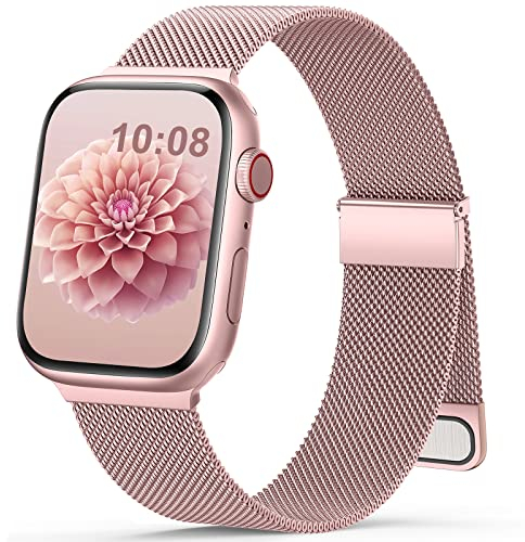 Ersatzarmband Kompatibel mit Apple Watch Armband 40mm 38mm 41mm 42mm 44mm 45mm 46mm 49mm Damen Herren Einstellbar Magnetisch Metall Edelstahl Armbänder für iWatch SE Ultra Series10 9 8 7 6 5 4 3 2 1