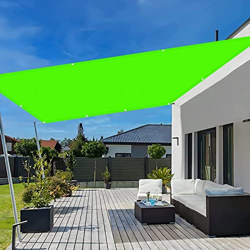 Rechteckig Sonnensegel 2.5 x 7 m Sonnenschutz Wasserdicht UV Sonnenschutz Segel Sonnenschutz Netz mit Spannseilen mit Befestigungs Kit für GartenTerrasse Pavillons, Grün