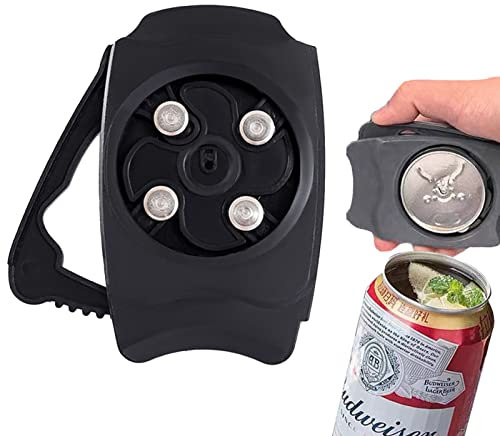 Jauhmui Beer Can Opener, Beverage Can Opener, Go Swing Can Opener, Safety No Sharp Edges Can Opener,Can Top Remover,Topless Can Opener, Simple Manual Can Opener, Bar Accessories Kitchen Tool (Black)