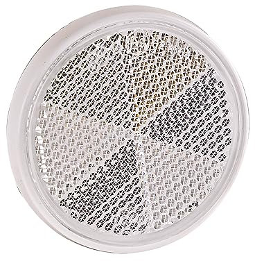 DEMA PKW Anhänger Rückstrahler Strahler Licht Rücklicht rund weiß selbstklebend ØxH 60x9 mm