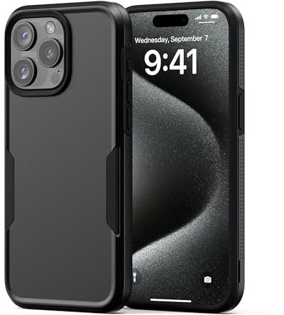 NTG【2023 New compatible for iPhone 15 Pro Max Case, Heavy-Duty Tough Slim Shockproof [2 Layer Structure][Military Grade Protection] Phone Case for iPhone 15 Pro Max(6.7 Inch), Black