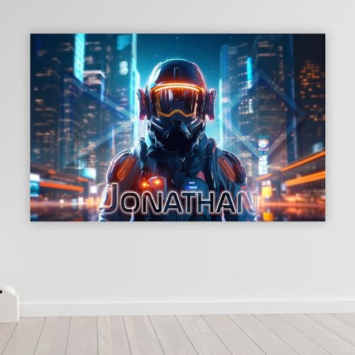 timalo® Gamer poster mit Namen personalisiert gaming Wanddeko gamer Bild für die Wand Wandbild Jugendzimmer coole Poster gaming zimmer Bilder für Teenager | poster1-Motiv72-B80xH61cm