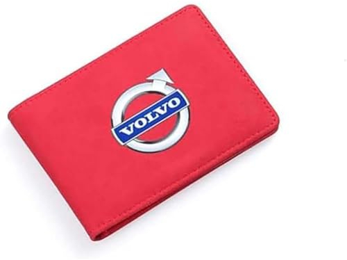 VENBER Auto Führerschein Tasche geldbörse, für Volvo Karte Tasche Portemonnaie EC-Karten Brieftasche Führerschein Tasche,B