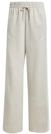 adidas Donna Essentials 3-Stripes Open Hem Fleece Pants, Wonder Alumina/White, XS