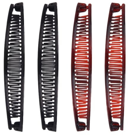 Pinces à Banane,4 Pièces Queue de Poisson Clip pour Femmes Classique Pinces à Cheveux Longs Banane Française Peigne à Cheveux Porte-Queue de Cheval Banane,pour le Sport la vie pour Femmes et Filles