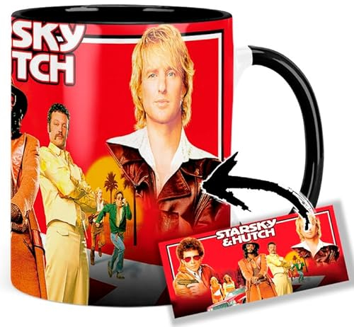 Starsky And Hutch Ben Stiller Owen Wilson Tasse Innen & Henkel Schwarz Keramikbecher Mug