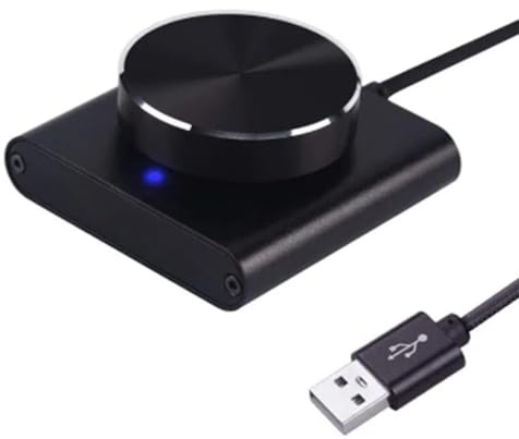 Cosmin USB Lautstärkeregler Verlustfreier PC Computer Lautstärkeregler Drehknopf Einsteller Digitalsteuerung mit EIN-Tasten-Stummschaltung, Einfach zu Bedienen