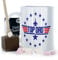 Hairyworm Dad Top, Belgian Milk Chocolate/Hot Chocolate Stirrer Marshmallow Gift Set, 11oz Mug in White, Yellow, Blue, Black, Pink - Father's Day Gift