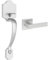 52HZ Front Door Handle, Silver Exterior Door Handle with Reversible Lever, Entry Door Handles Interior, Front Door Handle No Lock, Outdoor Door Handle Set for Left & Right Hand Door