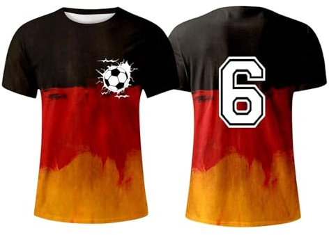 Deutschland Herren T-Shirt EM 2024 Fußball Trikot mit Nummer Tshirt Deutschland Fanartikel T-Shirts für Herren Kurzarm Rundhals Sommer, Trikot 2014 Soccer Jersey EM 2024 Tshirt