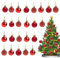 KASESSS 24Pcs Weihnachtskugeln Kunststoff, Rot Christbaumkugeln, Weihnachtsbaumkugeln Ø 30 mm, Christmas Baubles für Weihnachtsbaumschmuck, Rot Christmas Balls, Weihnachts Kugeln für Drinnen & Draußen