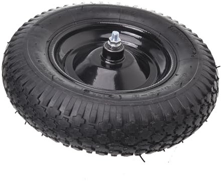 Roue de brouette - increvable caoutchouc - jante acier 160 kg axe roue de secours remplacement - brouette pneu - nero