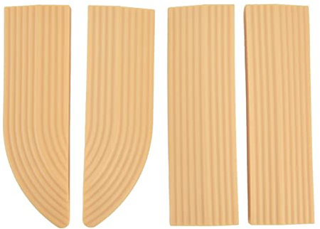 lvifloae 4PCS Universal Sweeping Door Treads Stair Wheelchair Door Treads No Assembly Rubber Door Threshold Protectors for Thresholds Doorways and Bathroom Threshold Ramp Mats (Beige)