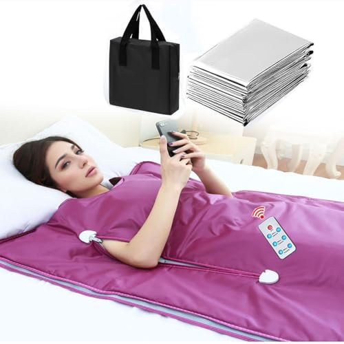 Coperta per sauna a infrarossi, portatile, per il relax a casa, sauna personale per uso domestico, 1,8 m x 0,8 m, rivestimento in tessuto Oxford