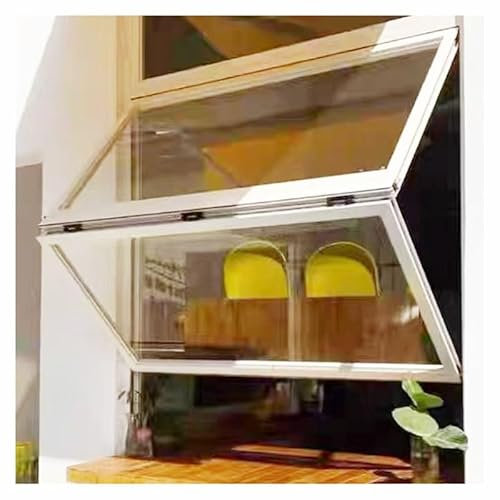 PFCDZDU Ventana Plegable para Concesión, Ventana Servicio para Camiones Comida Aleación Aluminio con Manija, Ventana Vidrio Templado Empotrada para Bares Pastelerías(100x50cm)
