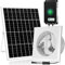 blessny Solar-Abluftventilator, wiederaufladbar, 25 W, 200 mm Solar-Entlüftungsventilator mit 66,6 Wh Akku-Backup für Gewächshaus im Freien, Hühnerstall, Schuppen, Tierhaus