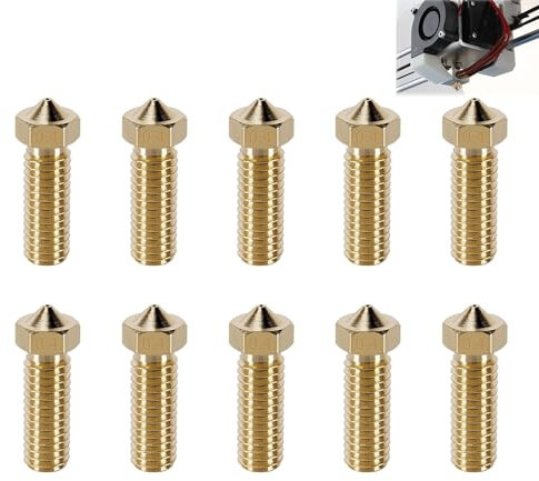 10 Stück Messing Düsen für Anycubic Kobra 2 Max,Anycubic Kobra 2 Neo,3D Drucker Düse,0,4 mm Düsen-Set,Nozzle Extruder Druckkopf für Kobra 3 Hotend,Kobra 2 Plus,Kobra 2 Pro