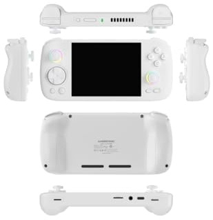 Joytopiaminds RG406H Console de jeu portable rétro, écran IPS de 4,0, appareil de jeu portable avec 8 + 128 Go de stockage, lecteurs de jeux vidéo (blanc/sans jeux)