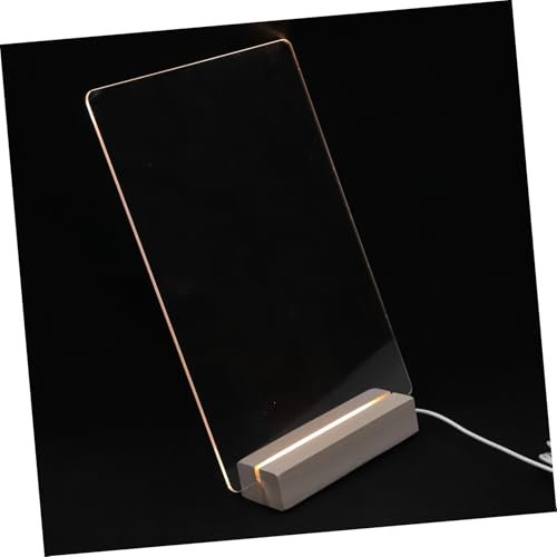Housoutil 1 Set Kreative Acryl Notiztafel Pinnwand Nachrichten Leuchttafel Trocken Abwischbare Tafel Mit Licht Transparente Memotafel Mit Markern LED Notiztafel Mit Farben Büros