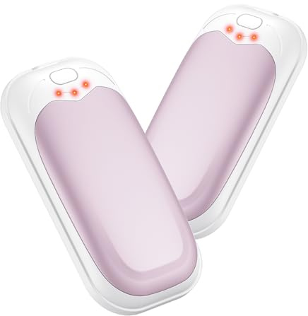 Jonwall Rechargeable Hand Warmers 2 Pack, Electric Portable Hand Warmer Reusable USB Handwarmers, 3 Levels Heat Pocket Warmer Hand Heater Great Gift for Women Men Outdoor Camping Fishing Golf (Pink)