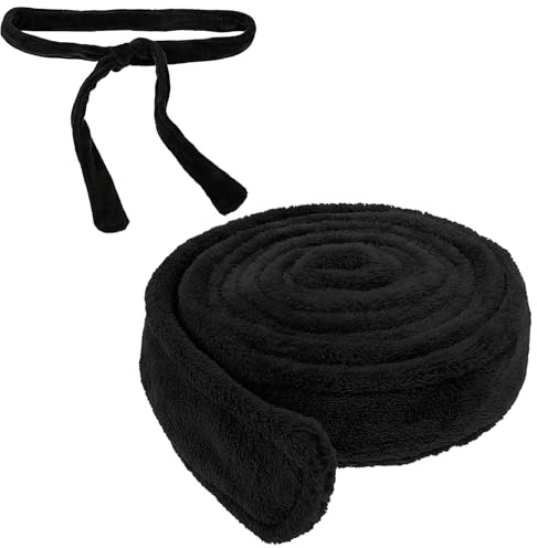 CIATBYYJ Robe Belt Replacement, Soft Flannel Robe Tie Replacement for Waistband Pajamas Bathrobe Tie Waist Belt Hotel Spa Robes (63-67 Inch, Black)