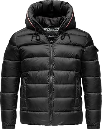 Amaci&Sons Herren Gefütterte Dicke Winter Jacke für Männer mit Kapuze 9126