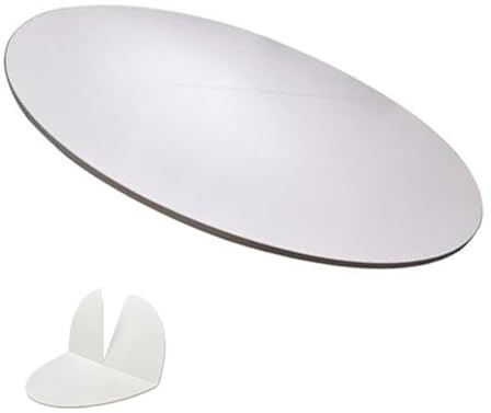 ZIUSFAC Rund Klappbar Tischplatte Holz Esszimmertisch Ersatzplatte Ohne Beine Klapptischplatte 200 190 180 170cm Schreibtischplatte Weiß/Walnuss(White,200cm/79in)