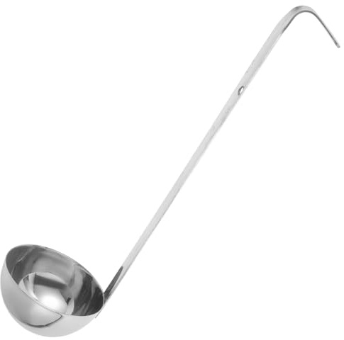 SILENRADAWN Louche à Beignet en Acier Inoxydable 90ml, Légère et Sûre, sans Bavures, pour Soupe, Service et Pâtisserie, Argentée