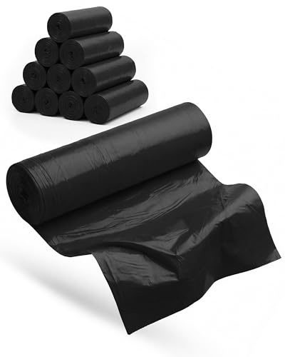 Commerline Müllsäcke 120 L, 20 Rollen, Müllbeutel, Mülltüten | Schwarz, 70 × 110 cm, reißfest, für Haushalt, Büro, Gewerbe, Gastronomie & Industrie, für den täglichen Gebrauch