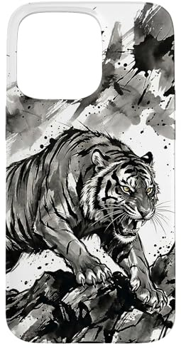 Majestic Japanese Tiger Tora Sumi-e Ink Art Case for iPhone 15 Pro Max