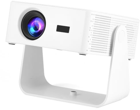 2026 Neuer Smart Mini Beamer Integrierte APP, Android 13, Full HD 1080P, unterstützt 4K-Decodierung, Auto Trapezkorrektur, WiFi Bluetooth Tragbarer Projektor mit Drehständer für Outdoor/Handy