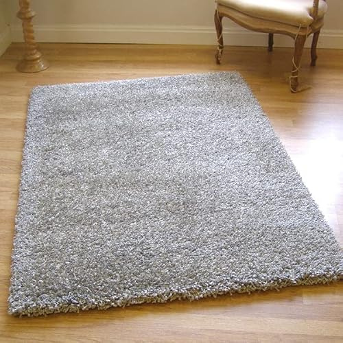 Twilight Rug Thick Luxurious Shaggy Silver 1.2m X 1.7m (4' X 5'6 Approx)