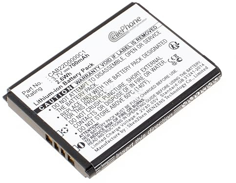 cellePhone Akku Li-Ion kompatibel mit Alcatel One Touch 2010D 2010X 2012D 2051D 2051X 356 665 2012G (Ersatz für CAB22D0000C1)
