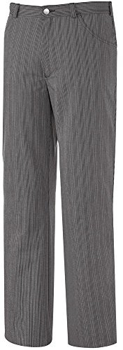 BP 1643-801-36-Mn Unisex-Hose, Jeans-Stil mit verstellbarem Gummizug hinten, 215,00 g/m² Stoffmischung, schwarz-weiß gestreift, Mn